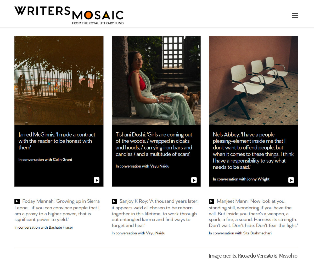 WritersMosaic Magazine, a bespoke literary magazine site and podcasting platform developed by Fidgety Lizard